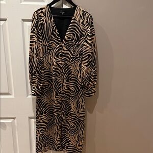 Lucy Paris Black and Tan Zebra Long Sleeve Dress